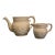 Vintage English t.g. Green & Co Relief Molded Creamware Teapot & Creamer Set - 2 Pieces For Sale