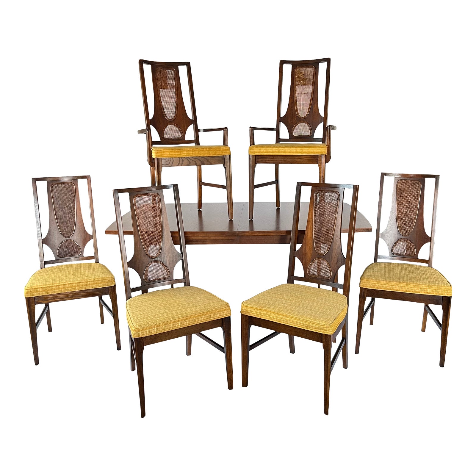 1960s Broyhill Brasilia Mid-Century Modern Dining Table & Six Chairs ...