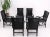 Black Unusual Set of 6 Black Leather Strap Weaved Dining Arm Chairs Mid Century Moder For Sale - Image 8 of 13