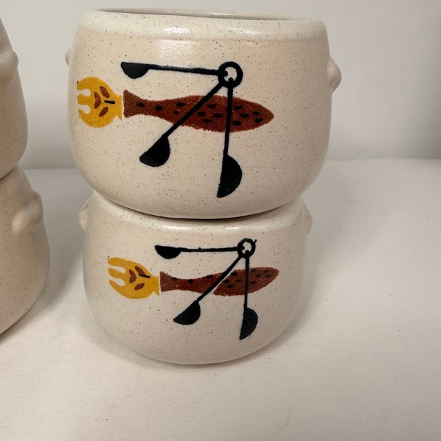 Vintage Mid Century Modern West Bend Speckled Stoneware Bean Pots - Set of 4 For Sale - Image 6 of 10