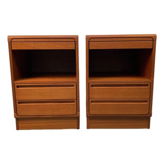 Vintage Danish Modern Teak Nightstands by Nils Jonsson for Torring Mobelfabrik, A Pair For Sale
