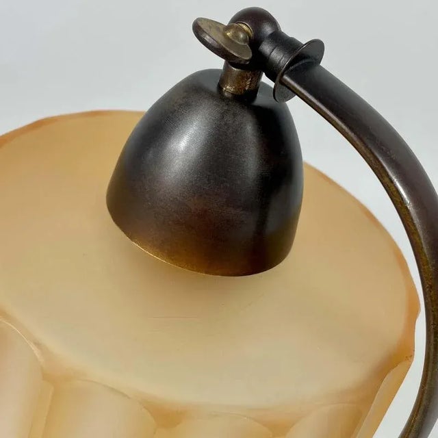 Bronzed Brass and Havanna Glass Table Lamp, 1920s For Sale - Image 11 of 18