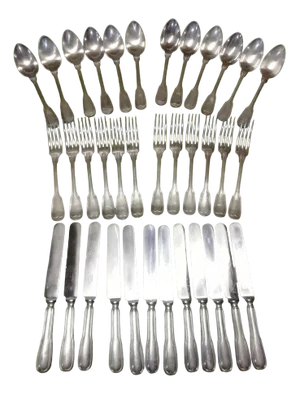 Model Chinon Cutlery Set from Christofle, France, 1930s, Set of 36