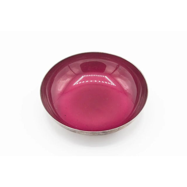 Mid-Century Modern Nesting Reed and Barton Enamel Bowls or Ashtrays - a Pair For Sale - Image 3 of 11