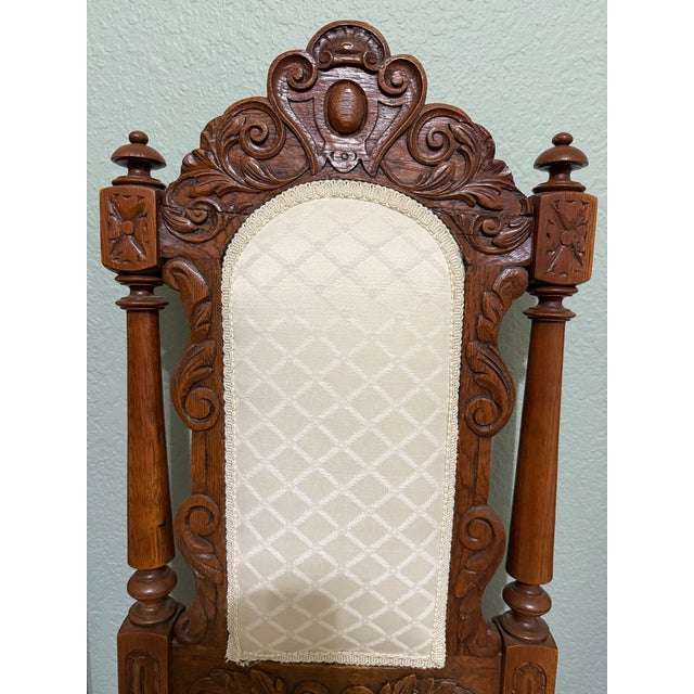 A set of 4 oak carved, french style antique chairs estimated to be late 1800's to early 1900's. Purchased in Germany by my...