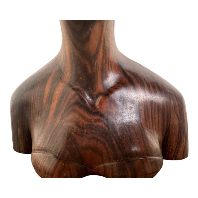 Brown Mid 20th Century Balinese Macassar Ebony Bust For Sale - Image 8 of 12