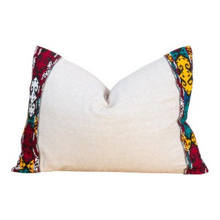 Wubitu Linen Tribal Border Pillow For Sale