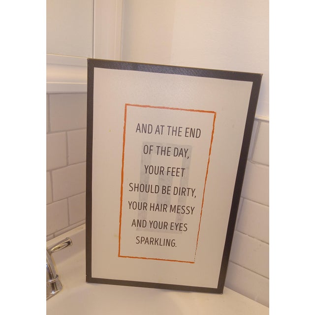 Reversible Mixed-Media Text Print & Hand-Drawn Geometric Canvas Wall Art - 12" X 18" For Sale - Image 10 of 12