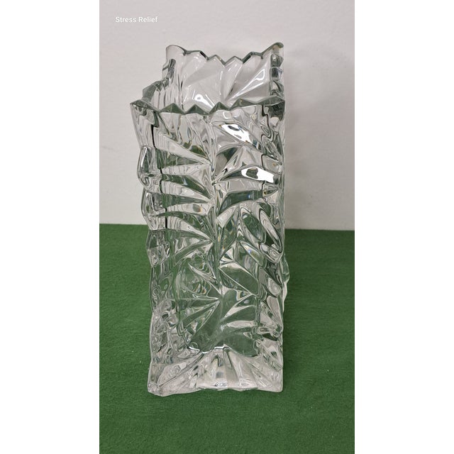 Transparent Vintage Rosenthal Studio-Line Crystal Crinkle Paper Bag Vase, Germany For Sale - Image 8 of 11