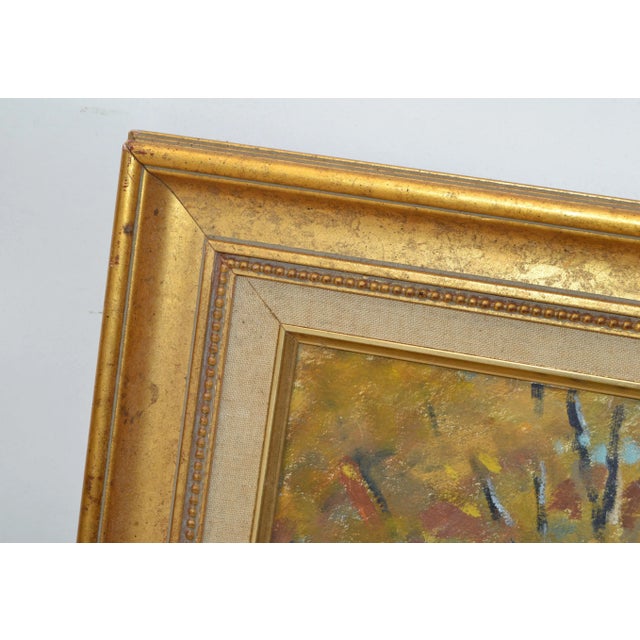 Paint J. Holloway Street Scene at Sunset Impressionist Painting For Sale - Image 7 of 8