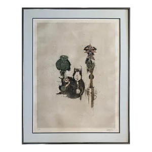 Vintage Johnny Friedlander Abstract Aquatint, Circa 1960s