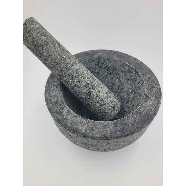 Late 20th Century Granite Mortar and Pestle-2-Piece Set For Sale - Image 11 of 12