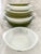 1960s Vintage Pyrex "Verde Green & Verde Square Flowers" Mixing Bowls - Set of 9 For Sale - Image 5 of 10