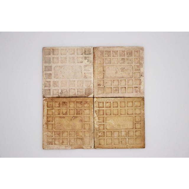 Late 19th Century Fleur De Lis Set of Four Large Tiles, Portuguese For Sale - Image 11 of 12