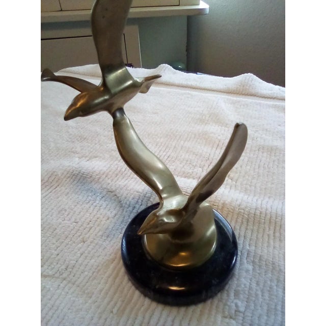 1960s "Mid-Century Modern Brass Birds in Flight Sculpture" For Sale - Image 9 of 10