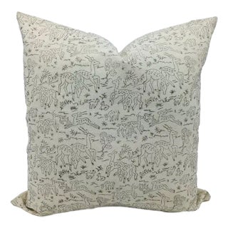 Fabdivine Indian Block Print Cushion Cover 14x20 Inch Duck Canvas-Forest Deer For Sale