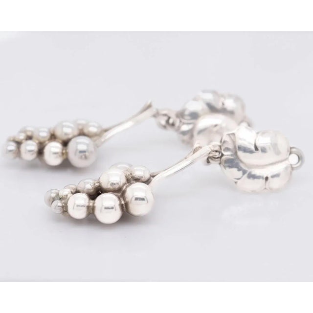 Vintage Georg Jensen Sterling Silver "Grapes" Screwback Earrings No. 40 - 2 Pieces For Sale - Image 12 of 12