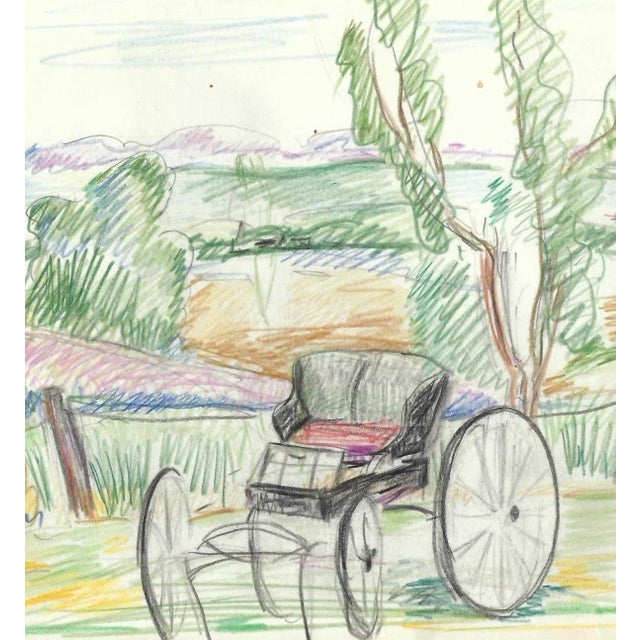 Grace Spongberg (American, 1906-1992) landscape oil pastel on paper, estate stamp on reverse. Grace Spongberg grew up on...
