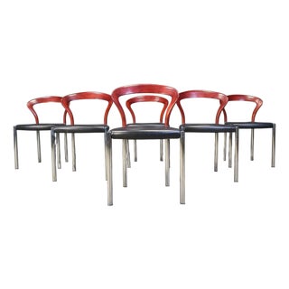Vintage Lotus Chairs by Hartmut Lohmeyer for Kusch & Co., 1970s, Set of 6 For Sale