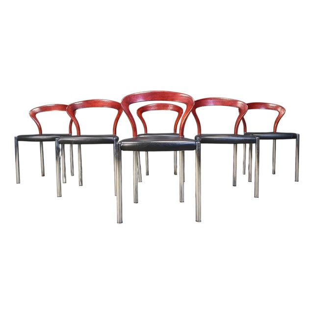 Vintage Lotus Chairs by Hartmut Lohmeyer for Kusch & Co., 1970s, Set of 6 For Sale