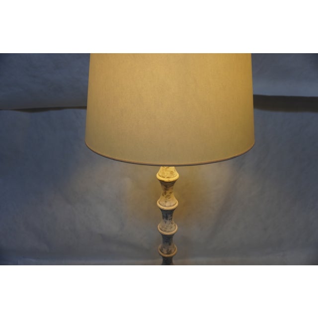 Visual Comfort Studio Vc Bamboo Belgian White Floor Lamp in Linen For Sale - Image 12 of 13
