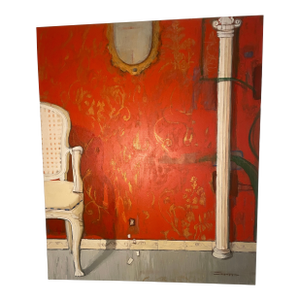 Pared Roja, Oil on Canvas, Marco Antonio Cisneros (Signed)