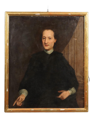 Italian School Artist, Portrait of a Prelate, Late 18th Century, Oil Painting on Canvas, Framed