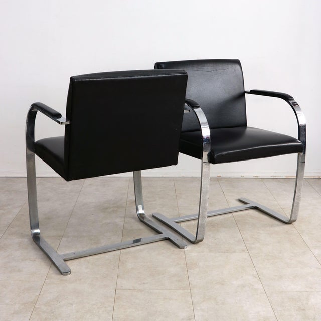 Brno Armchairs by Ludwig Mies van der Rohe for Knoll International, 1980s, Set of 4 For Sale - Image 11 of 14