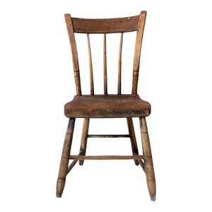 Antique Plank Seat Farmhouse Chair