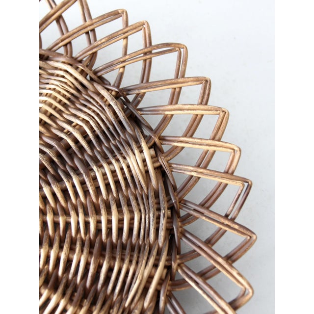 Mid 20th Century Vintage Wicker Tray Wall Hanging For Sale - Image 5 of 11