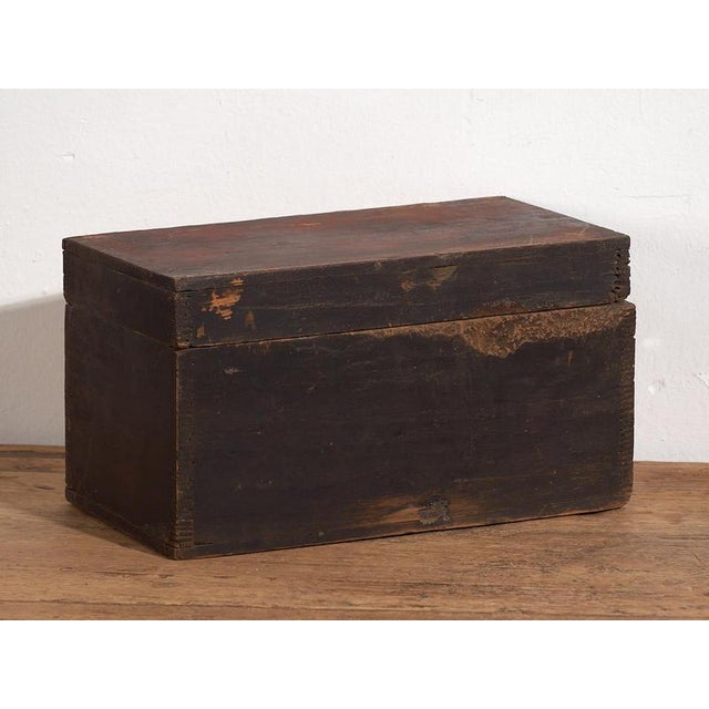 Wood Antique Chinese Polychrome Box, 1900s For Sale - Image 7 of 9