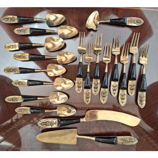 Mid 20th Century LastChance!Mid Century Siam Dessert Utensil Set for 8 - 20 Pieces For Sale - Image 5 of 12