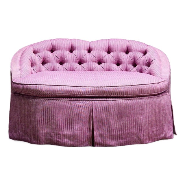 Petite Skirted Settee For Sale