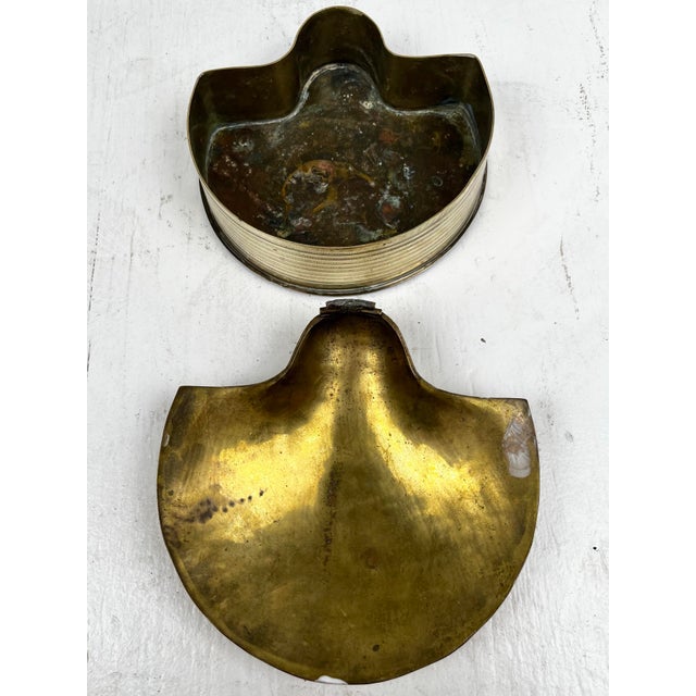 Brass Vintage Brass Shell Box For Sale - Image 8 of 11