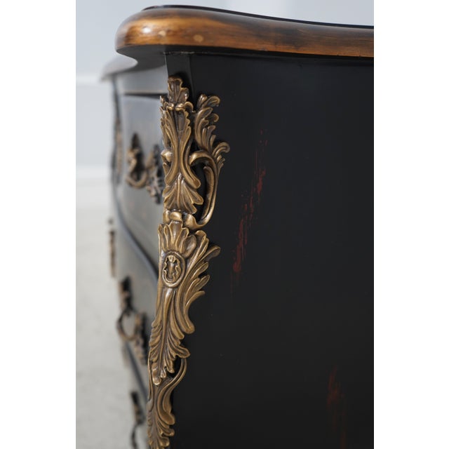 Harden Black Lacquer Chinoiserie Bombe Commode For Sale - Image 13 of 18