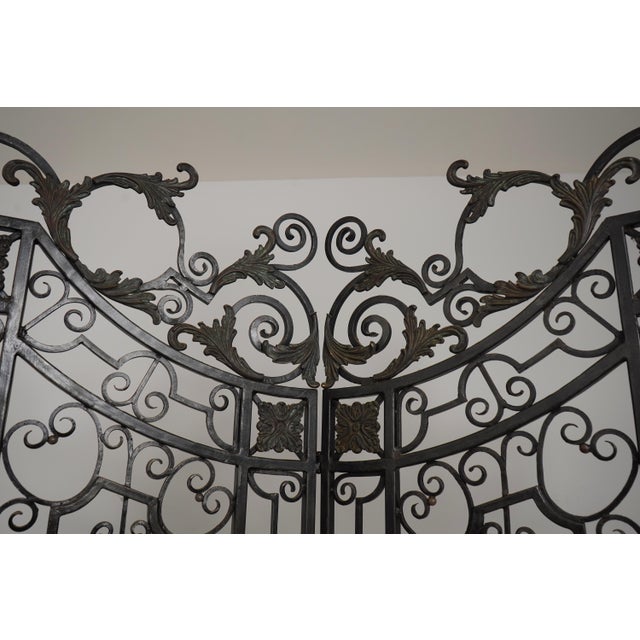 Maitland Smith Wrought Iron & Bronze Room Divider Screen For Sale - Image 10 of 14