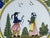 Bright Green Vintage Hb Quimper Plate | Hand Painted Breton Couple Faience | French Folk Art Pottery For Sale - Image 8 of 10