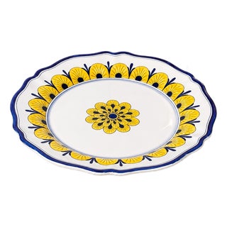 Stratificata Hand-Painted Italian Round Serving Platter For Sale