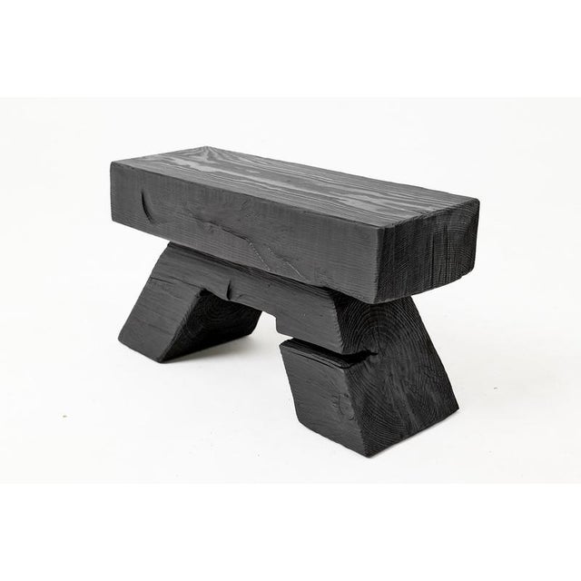Black Sculptural Hardwood Side Table by Logniture For Sale - Image 8 of 11