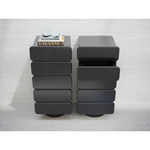 Marte D5 Cinquino High Dresser with 5 Drawers and Black Finish by Ultramobili For Sale - Image 10 of 12