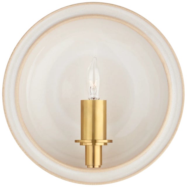Leeds Small Round Sconce in Ivory Designer: Christopher Spitzmiller Height: 8.25" Extension: 3.75" Backplate: 4.5" Round...