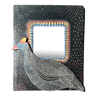 Folk Art Guinea Hen Mirror For Sale