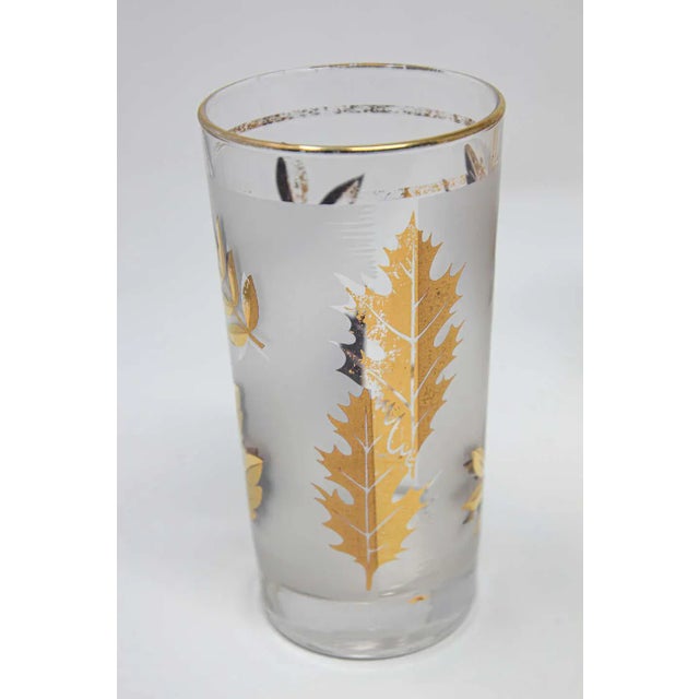 Mid 20th Century Vintage Eight Highball Gold Glasses in a Brass Cart by Fred Press - 9 Pieces For Sale - Image 5 of 13