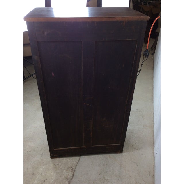 Antique Mission Style Chest of Eight Drawers With Brass Hardware For Sale - Image 16 of 18