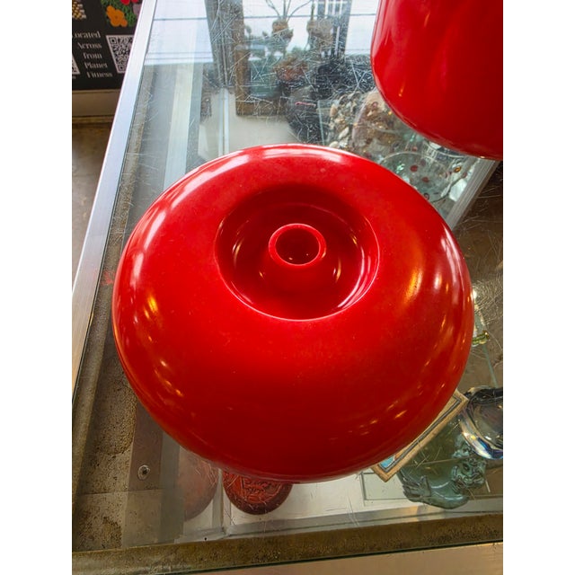 Mid-Century Italian Space Age ORANGE Plastic & Chrome Ice Bucket A fantastic accent piece for any modern, Scandinavian, or...