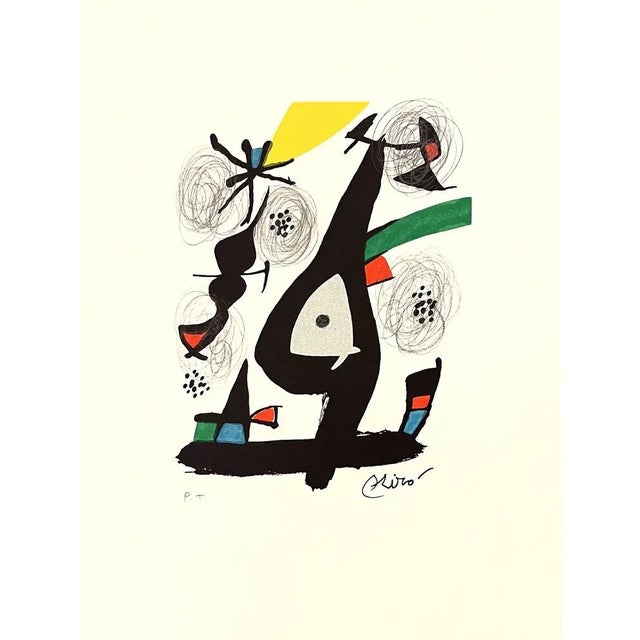 Joan miró the acid melody 1980 original lithograph on velin d'arches paper, bearing miro's printed signature and justified...