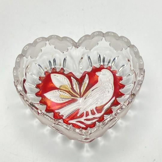 Hofbauer "Byrdes" Ruby Crystal Heart Trinket Box With Lid (Vintage 1970’s-1990’s, Original Foil Label) For Sale - Image 14 of 17
