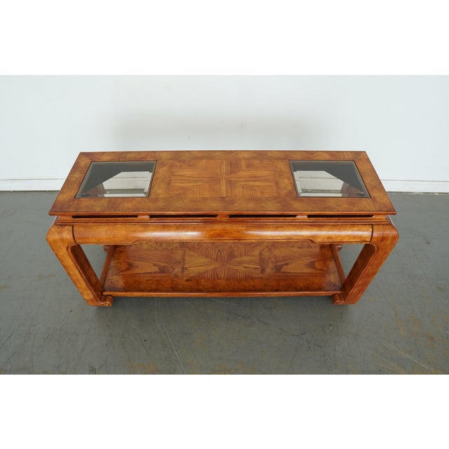Century Furniture Vintage Century Furniture Burlwood Console Table For Sale - Image 4 of 13