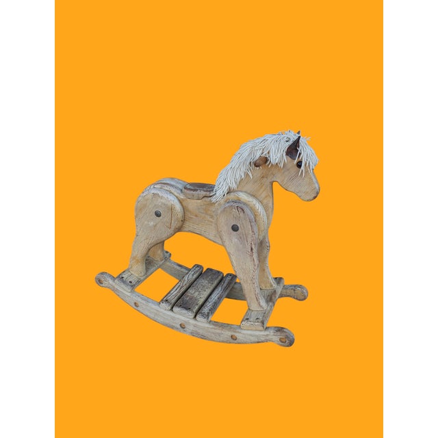 Vintage Wooden Rocking Horse For Sale - Image 10 of 10