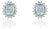 VRJewels 3.72ct Oval Aquamarine Diamond Halo Stud Earrings in 14k Gold- 2 Pieces For Sale